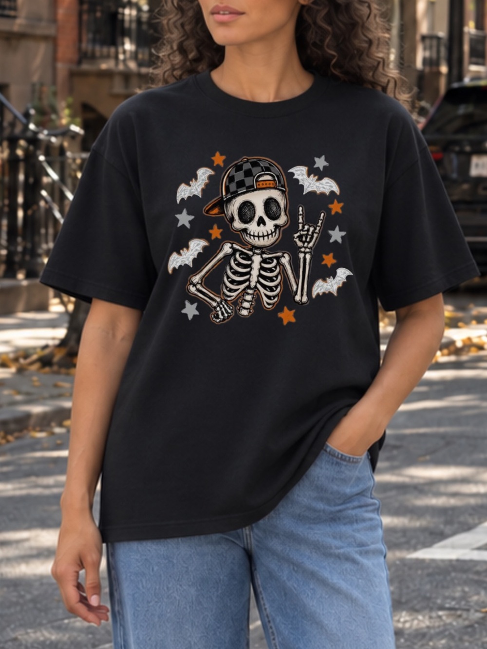 Boy Skeleton Halloween Unisex T-shirt Spooky Season Tee